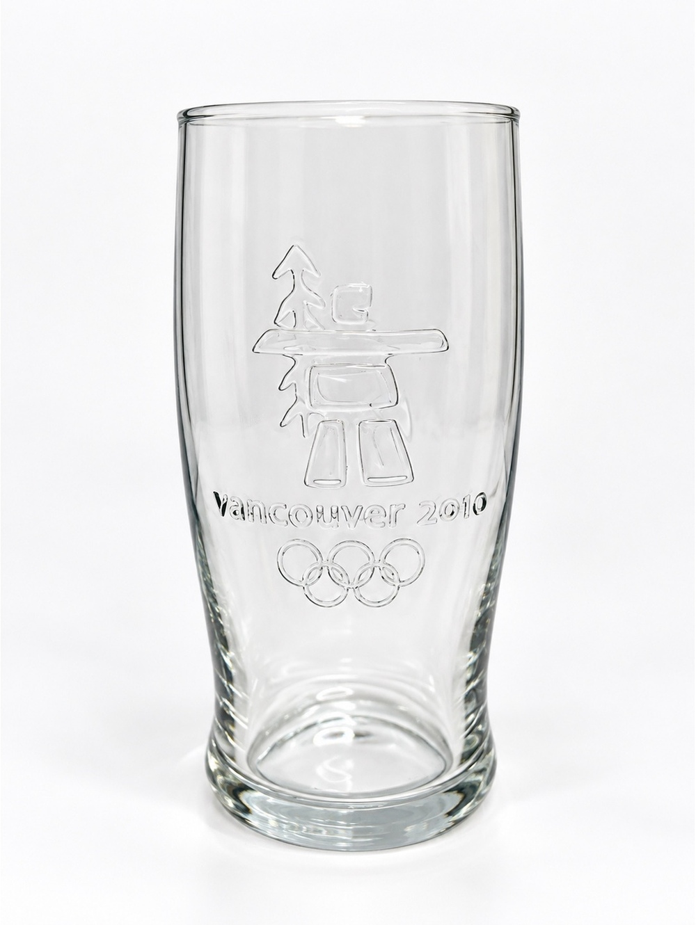 Vancouver 2010 Winter Olympics Glass Tumbler Inukshuk Olympic Rings New